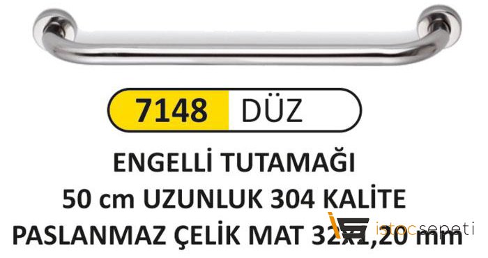 Arı Metal 7148 Düz Engelli Tutamağı 50Cm