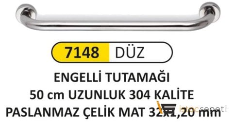 Arı Metal 7148 Düz Engelli Tutamağı 50Cm