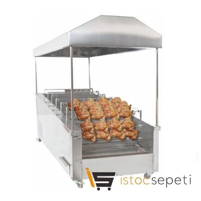 Pimak Yatay Tip Piliç Çevirme Makinesi 80 Piliç Kapasiteli Kömürlü