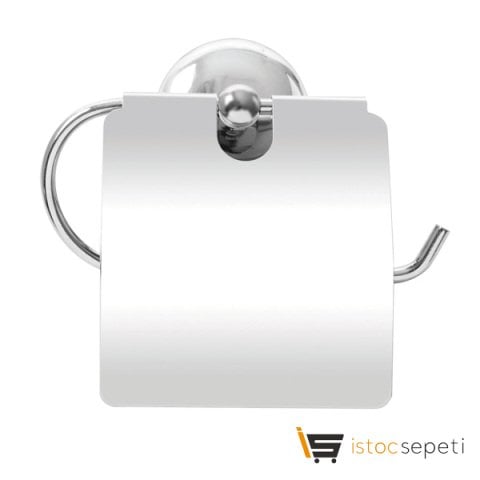 Krom Ev Tipi WC Kağıt Asacağı (Kapaklı) 3802-6