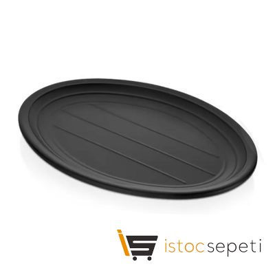 Külsan Thermoset Tabak, Oval, 32.5x24 cm, Siyah