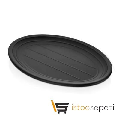 Külsan Thermoset Tabak, Oval, 32.5x24 cm, Siyah