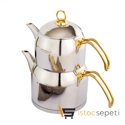 Venüs Çelik Çaydanlık Takımı Orta Boy 1.3+2.2 Litre (Silver)