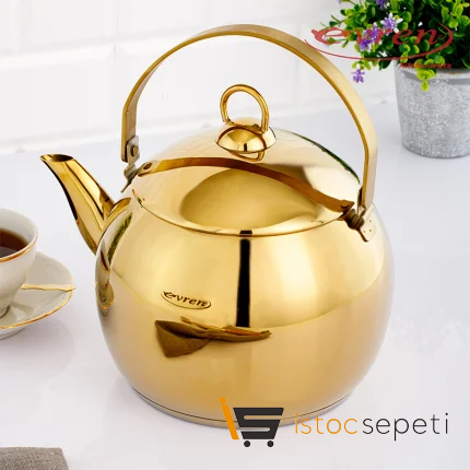 Venüs Çelik Bitki Çaydanlığı Küçük Boy 1.2 Litre (Gold)