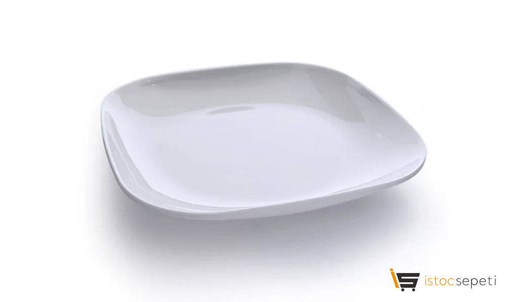 Kırılmaz Melamin Kare Servis Tabağı 17cm