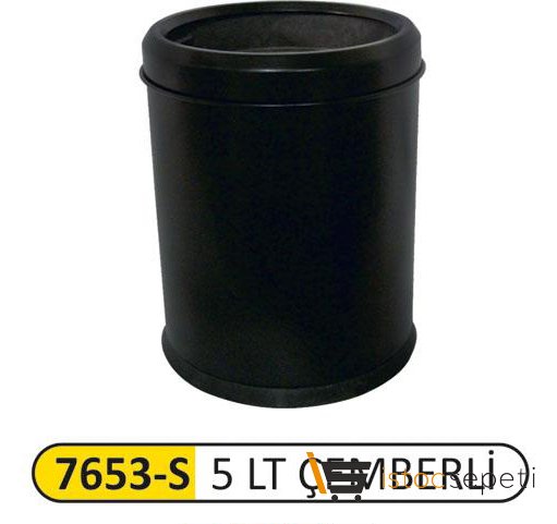 Arı Metal 7653-S Çemberli Çöp Kovası 5 lt Paslanmaz Çelik Siyah