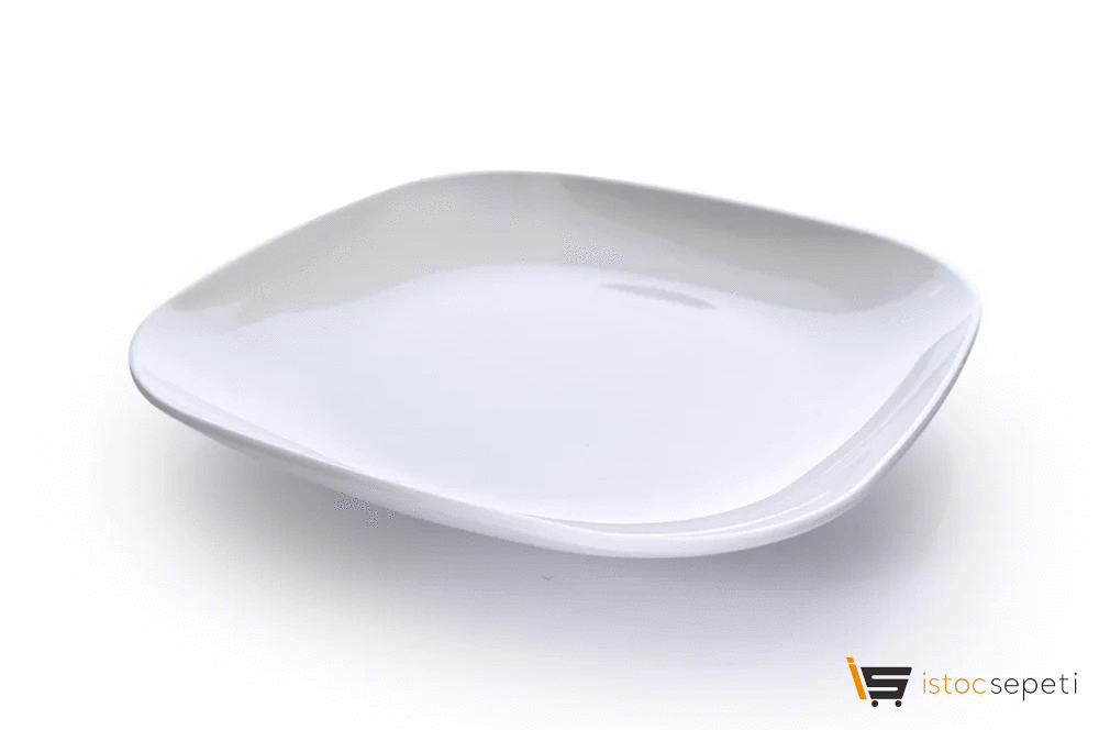 Kırılmaz Melamin Kare Servis Tabağı 21cm