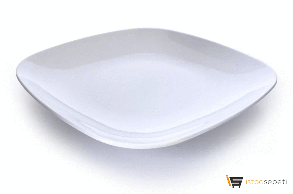 Kırılmaz Melamin Kare Servis Tabağı 25cm