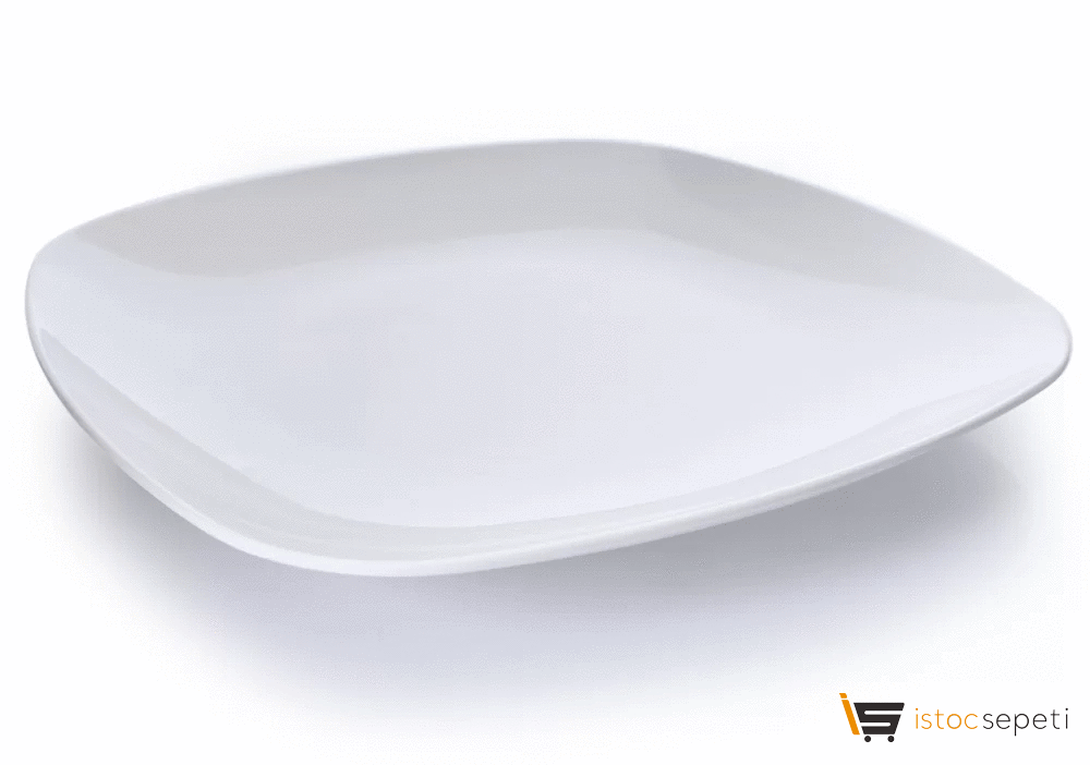 Kırılmaz Melamin Kare Servis Tabağı 27cm