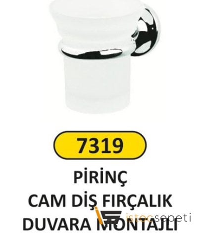 Arı Metal 7319 Banyo Diş Fırçalık Pirinç Cam Montajlı