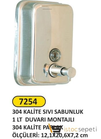 Arı Metal 7254P Paslanmaz Sıvı Sabunluk 1 Litre Parlak