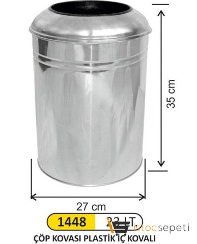 Arı Metal 1448 23 Lt Çöp Kovası Plastik İç Kovalı