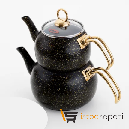 Gold Stone Küre Çaydanlık Takımı Orta Boy (1+2 lt)
