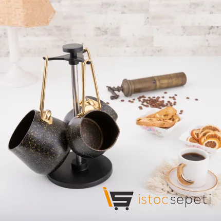 4 Parça Gold Stone Cezve Seti