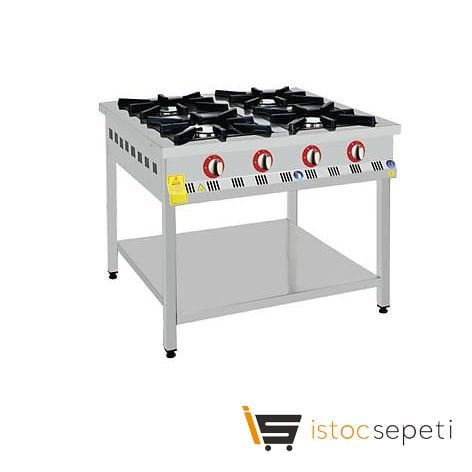 Emeksan 4'lü Doğalgazlı Taban Raflı Ocak 100x100