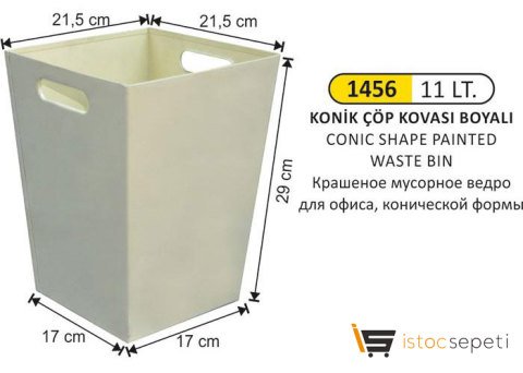 Arı Metal 1456 11 Lt. Konik Çöp Kovası Boyalı