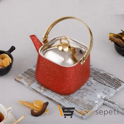 Red Kare Bitki Çayı Demliği 1.25 lt ve Kafes Tel Süzgeç