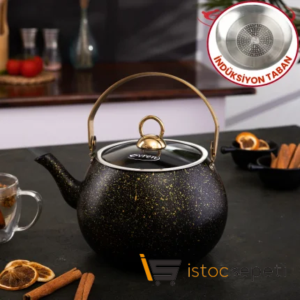Gold Stone İndüksiyonlu Küre Bitki Çayı Demliği Orta Boy 2 lt