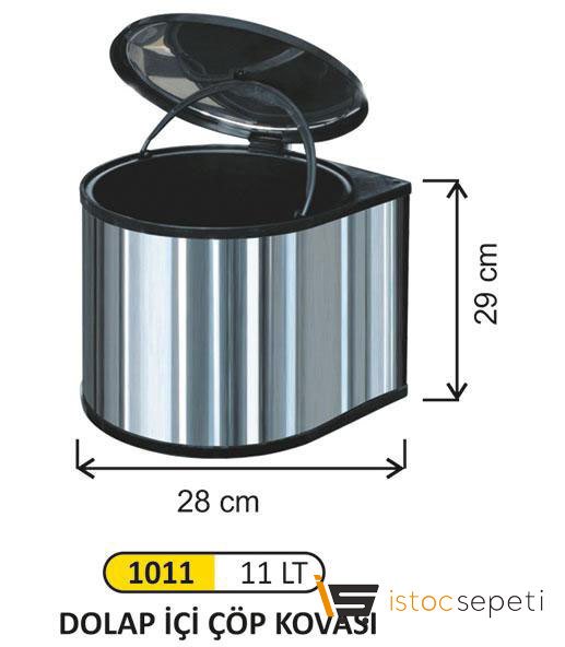 Arı Metal 1011 Dolap İçi Çöp Kovası Krom