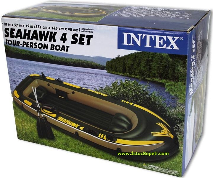 İntex Seahawk 400 Şişme Bot Set - INTEX 68351 Orjinal Kürek Takımı + Büyük Pompa