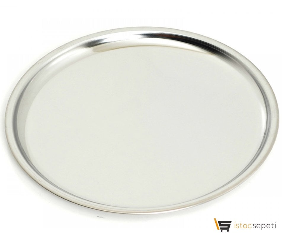 Lokanta Servis Tabağı 30 cm Çorbacı Tabak Altı Çelik Metal Düz Yuvarlak