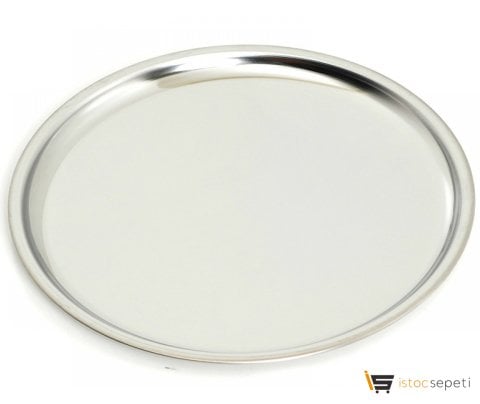 Lokanta Servis Tabağı 30 cm Çorbacı Tabak Altı Çelik Metal Düz Yuvarlak