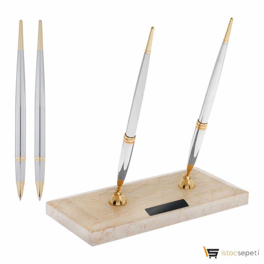 Krom Mermer Kai̇deli̇ Kalemlik Ebat: 21.8 x 10.5 cm Promosyon