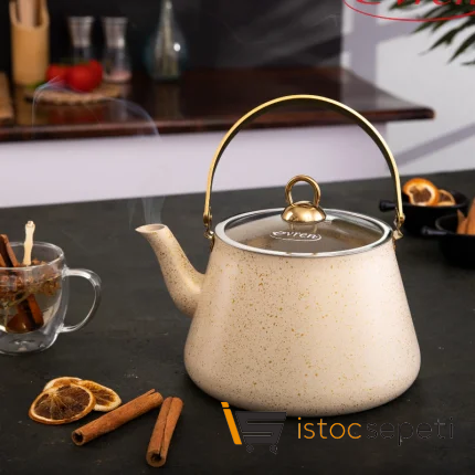 Cream Bakraç Bitki Çayı Demliği 3 lt