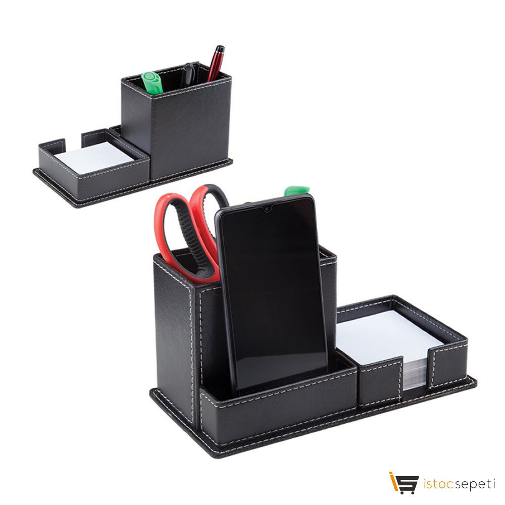 Siyah Suni̇ Deri Masa Seti Ebat: 20,5 x 10,2 x 10,3 cm Promosyon