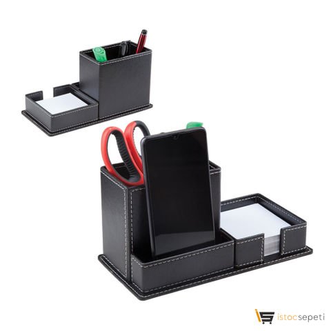 Siyah Suni̇ Deri Masa Seti Ebat: 20,5 x 10,2 x 10,3 cm Promosyon