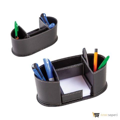 Siyah Suni̇ Deri Masa Seti Ebat: 22,5 x 10,5 x 9,5 cm Promosyon