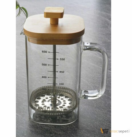 600 ml Bambu Kapaklı Frenchpress Promosyon