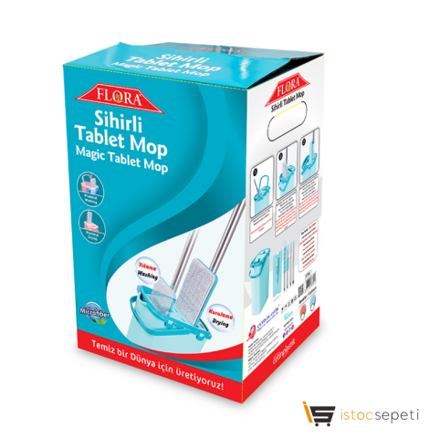 Flora Sihirli Tablet Turkuaz Mop Seti F394