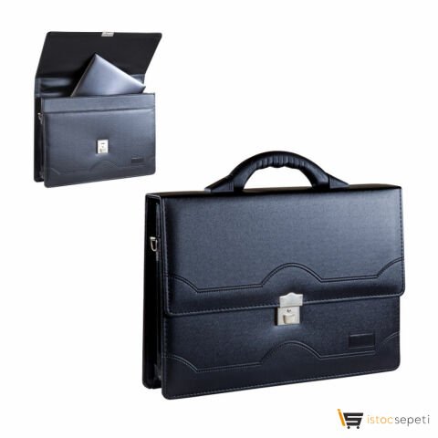 Siyah Laptop Bölmeli Evrak Çantası Ebat: 40 x 28 cm Promosyon
