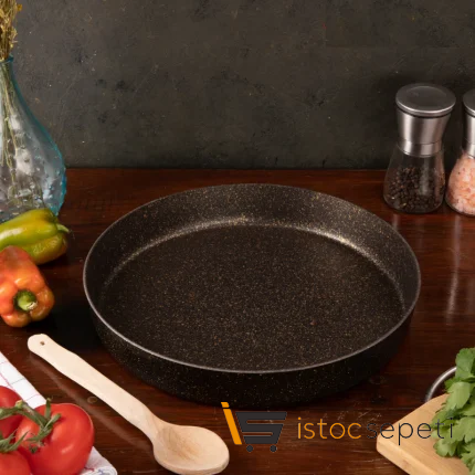 38 Cm Gold Stone Pırlanta Yuvarlak Fırın Tepsisi 5.4 Lt