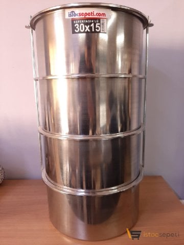 30 Kişilik Sefer Tası 4 Katlı 30x15 cm 40 Litre