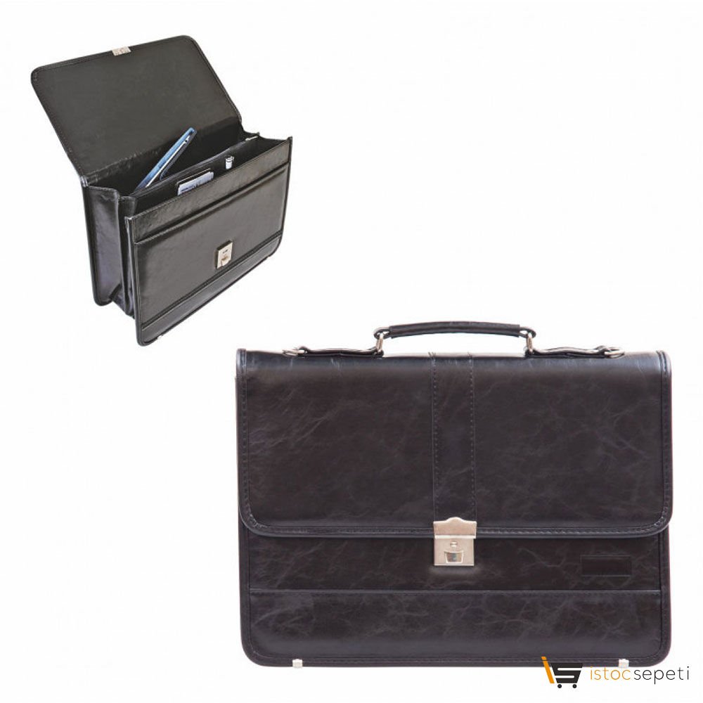 Siyah Laptop Bölmeli Evrak Çantası Ebat: 40 x 28 cm Promosyon