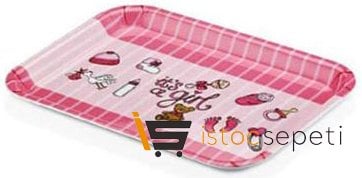 Külsan Thermoset Baby Life Bebek Tepsi 31x23 cm Pembe