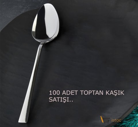 Toptan Yemek Kaşığı 100 Adet Yemekhane ve İş Yerleri İçin 2 Mm 430 Çelik