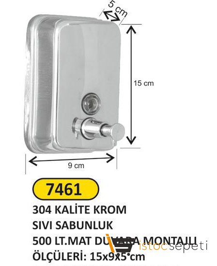 Arı Metal Paslanmaz Sıvı Sabunluk Mat 500 ml 7461