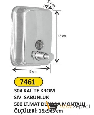 Arı Metal Paslanmaz Sıvı Sabunluk Mat 500 ml 7461