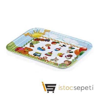 Külsan Thermoset Baby Life Bebek Tepsi 31x23 cm Mavi-Yeşil