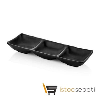 Külsan Thermoset Ramekin Üçlü 26.5x8.8 cm 3x75 ml Siyah