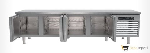 Portabianco CAU-4N70 Cihaz Altı Uzun Dört Kapılı Buzdolabı 350 Lt
