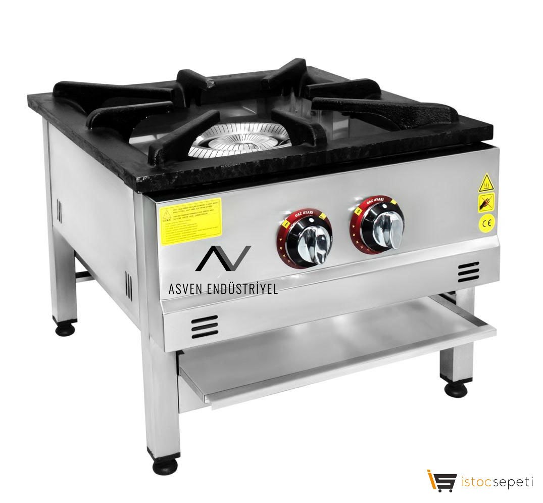 İki Yanışlı Doğalgazlı Lokanta Ocağı Kısa Ayaklı
