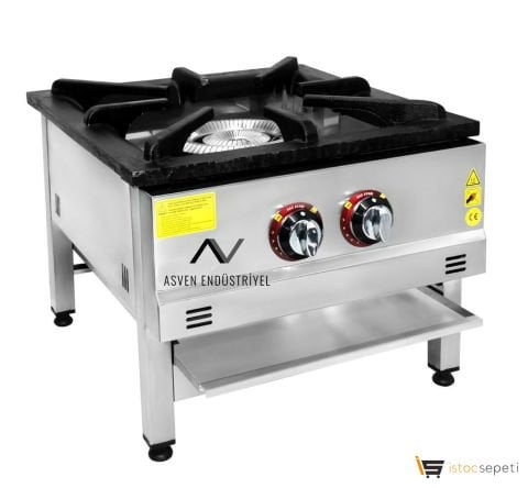 İki Yanışlı Doğalgazlı Lokanta Ocağı Kısa Ayaklı