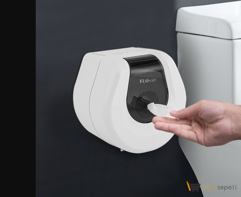 Flosoft Gri-Beyaz Cimri Wc Kağıt Verici F069