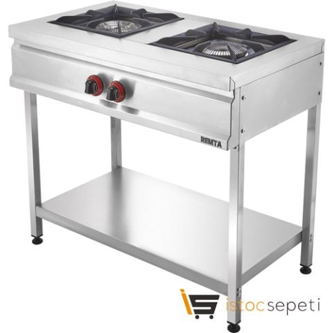 Remta 2'li Ayaklı Taban Raflı Gazlı Lokanta Ocağı CEJ23(L)