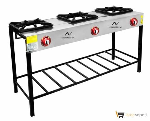 Üçlü Uzun Ayaklı Doğalgazlı CE Belgeli Lokanta Tipi Ocak