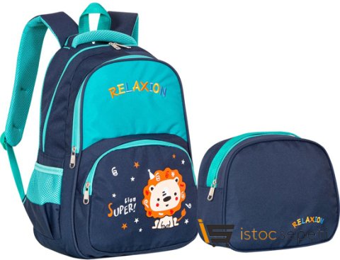 Relaxion Erkek Çocuk Beslenmeli Okul Sırt Çantası Lacivert